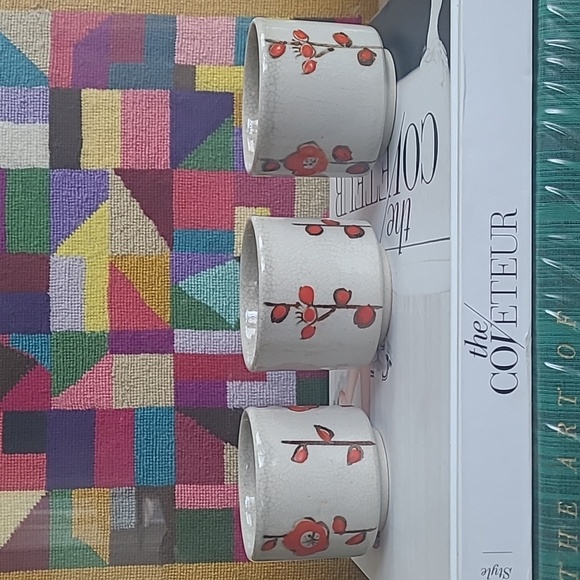 VINTAGE CERAMIC CHERRY BLOSSOM TEAPOT & TEACUPS SET - Picture 3 of 13